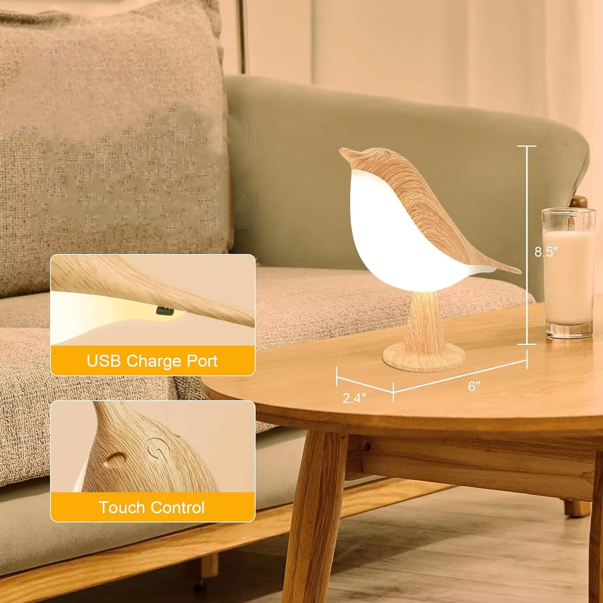 LUMIBIRD Vogel-Tischlampe am Schreibtisch